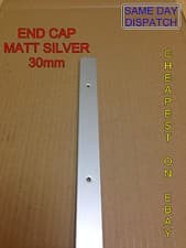Image of MATT SILVER END CAP 30mm Kitchen Worktop Edging Trim *COMES WITH SCREWS* **NEW**