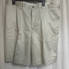 Image of Pro Tour Club Collection Pleated Shorts Men's 40 Khaki 2-ply light twill -40 T6