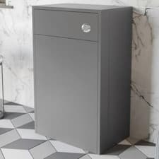 Image of Grey Back to Wall Toilet Unit Only - 500mm Modern Bathroom Cistern Unit Only