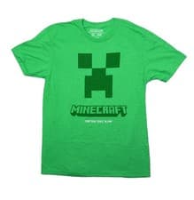 Image of Minecraft New Adult T-Shirt - Crafting Since Alpha Creeper Face Image Size L