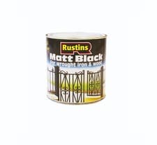 Image of Rustins Quick Dry Matt Black Paint For Wrought Iron and Wood 250ml/500ml/1L