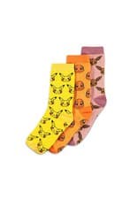 Image of POKEMON Iconic Character Crew Socks, 3 Pack, Unisex, Multi-colour (CR850202POK)