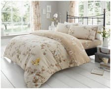 Image of BIRDIE BLOSSOM Duvet Cover & Pillowcase Set Floral Bird Polycotton Bedding