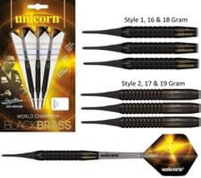 Image of Gary Anderson World Champion Black Brass Soft Tip Darts by Unicorn - 16g to 19g