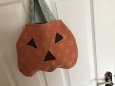 Image of Handmade Fabric Halloween Trick Or Treat Bags - Pumpkin