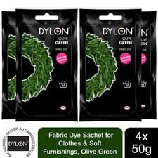 Image of Dylon Hand Fabric Dye Sachet, Olive Green, 4 Packs of 50g