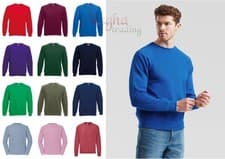 Image of Fruit of the Loom Mens Classic Raglan Sweatshirt Casual Plain Round Neck Jumper