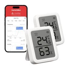 Image of SwitchBot Indoor Thermometer Hygrometer 2 Pack, Meter Plus 2Pack