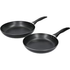 Image of KitchenCraft Non-Stick Frying Pan Set 24cm & 28cm Aluminium Cookware UK