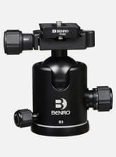 Image of Benro B3 Triple Action Ballhead with PU-70 Quick Release Plate for Benro Tripods