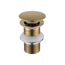 Image of Brushed Brass Click Clack Unslotted Basin Waste - Arissa ARIBB021