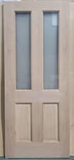 Image of 4 Panel Obscure Glazed Oak External Door - 3 sizes available.