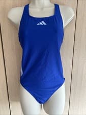 Image of ADIDAS 3 Stripe Open Back Women's Swimsuit  Blue Size 36 JN8121