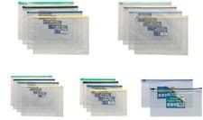 Image of Pack of 5 Zippy Bags Plastic Document Zip Storage Folders School/Office Use