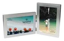 Image of 2 Picture Double Folding Photo Frame Multi Aperture Collage Twin Hinged 6x4 4x6