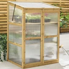 Image of Cold Frame Garden Greenhouse Wooden Polycarbonate Lean To Growhouse