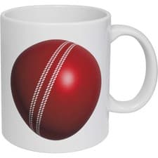 Image of 11oz (320ml) 'Cricket Ball' Ceramic Mug / Cup (MG00082410)