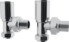 Image of UK Radiators Manual Radiator Valves Angled Corner Straight 1/2"x15mm *TwinPack*