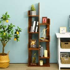 Image of 8 Tier Tree Bookshelf Storage Rack Shelf Tree Shaped Bookshelf for Living Room