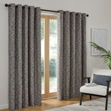 Image of Curtains Pair Talon Jacquard Woven Textured Lined Eyelet Curtina Blue