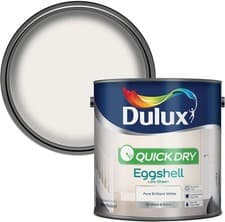 Image of Dulux Quick Dry Eggshell Paint 2.5L Pure Brilliant White For Wood & Metal NEW