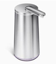 Image of Simple Human Foam Soap Dispenser Sensor Pump Brushed Chrome Rechargeable 295ml