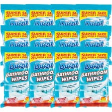 Image of 12 x 50 Pack Duzzit Bathroom Wipes Antibacterial Cleaning Disinfectant Surface
