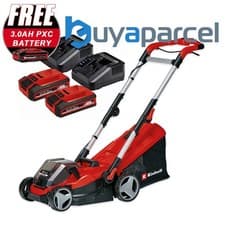 Image of Einhell Twin 18v / 36v Cordless Lawnmower 34cm Cut RASARRO 36/34 PXC - 2x 3.0Ah