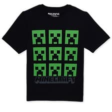 Image of Mojang Minecraft Boy's Creeper Faces Graphic Print T-Shirt NWT
