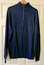 Image of Amazon Essentials Men's 100% Cotton Quarter-Zip Jumper, Navy, Large