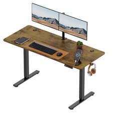 Image of 140x60cm Electric Standing Desk for Home Office with Adjustable Height, Vonhaus