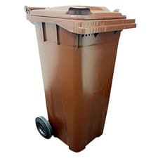 Image of Strong Coloured Rubbish Waste 140 Litre Compact Sized Wheelie Bins With Wheels