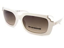 Image of Guess Women's Sunglasses Shiny White Gold with Smoke Gradient Lenses GU7841 25F
