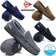 Image of Mens Slippers Memory Foam Moccasin Faux Suede Sheep Skin Fur Lined Loafers Shoes