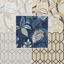 Image of Cristana Masi CVLTO Grey Sand Brown Beige Gold Blue GEO LEAF Wallpaper 2112
