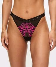 Image of Ann Summers Seductive Thong Size 10. Black/Pink. New With Tags.