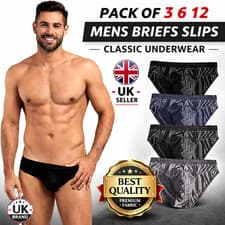 Image of PACK OF 3 6 9 12 MENS BRIEFS SLIPS CLASSIC UNDERWEAR PANTS HIPSTER COTTON S-5XL