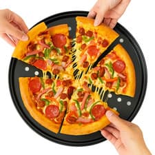 Image of Non Stick Pizza Baking Tray Carbon Steel Baking Tools Crispy & Bubbly