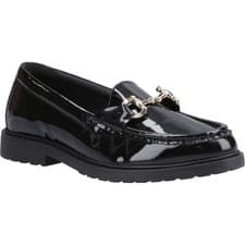 Image of Hush Puppies Verity Patent Snaffle Leather Women's Black Loafers