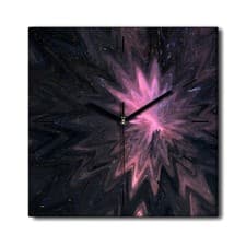 Image of Canvas Clock Wall Art Digital cosmic abstract pattern Modern style Art 30x30