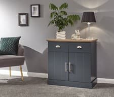 Image of KENDAL COMPACT SIDEBOARD SLATE BLUE 2 DOOR 2 DRAWER