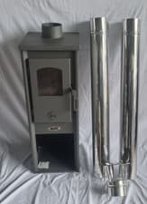 Image of Freestanding Stove Fire 6.1 kW set stainless flue pipes