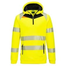 Image of Portwest DX4 Hi-Vis 1/4 Zip Hoodie Reflective DX482