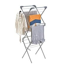 Image of Grey Folding Clothes Airer Clothing Durable Strong Space Saving Washing Rack 12M