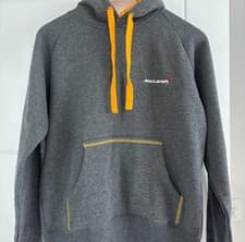 Image of McLaren Official Hoodie XS Grey Unisex - Orange Detail F1 Team Hoodie