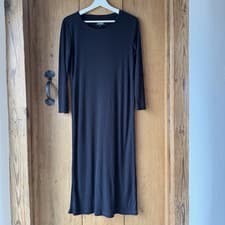 Image of Barbour Size 10 Jersey Midi Dress New Without Tags Black