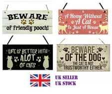 Image of Cat Lover Pet Owner Quote Hanging Sign Wood Novelty Funny Plaque Paw Kitten