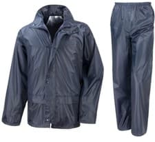 Image of Unisex Waterproof Rain Suit Set 2 Piece Rain Jacket & Trousers PVC Rainwear