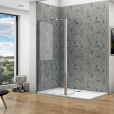 Image of 8mm NANO Walk In Wet Room Shower Enclosure Glass Screen & Optional Flipper Panel