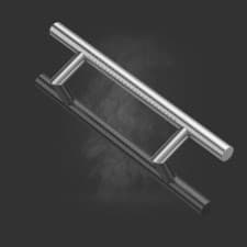 Image of Spotted Cranked Stainless Steel External Door Single Pull Handle Ø32mm 500mm